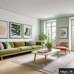 홈스타일링 직업으로서의 장단점 - A bright and welcoming modern Parisian apartment interior staged for sale, featuring minimalist Scan...