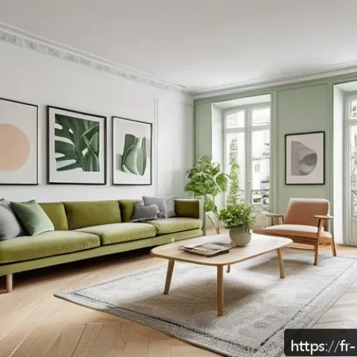 홈스타일링 직업으로서의 장단점 - A bright and welcoming modern Parisian apartment interior staged for sale, featuring minimalist Scan...