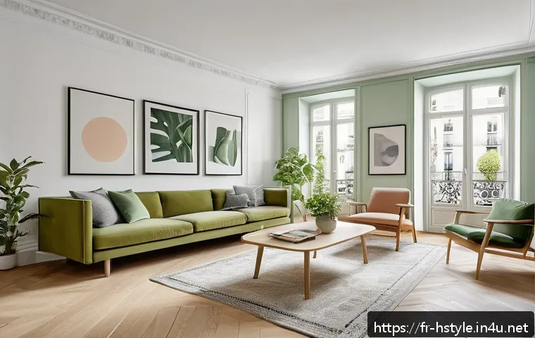 홈스타일링 직업으로서의 장단점 - A bright and welcoming modern Parisian apartment interior staged for sale, featuring minimalist Scan...